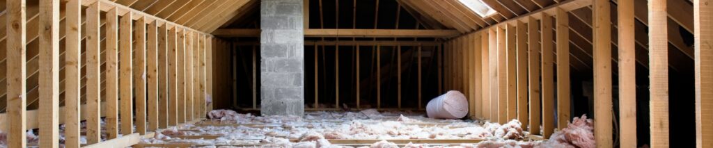 does attic insulation help cool your house showing insulation being installed between attic joists